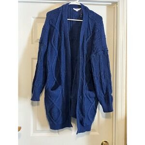 Women's Size 16-18, XL Long Blue Cardigan Sweater, Women's Plus Size Sweaters